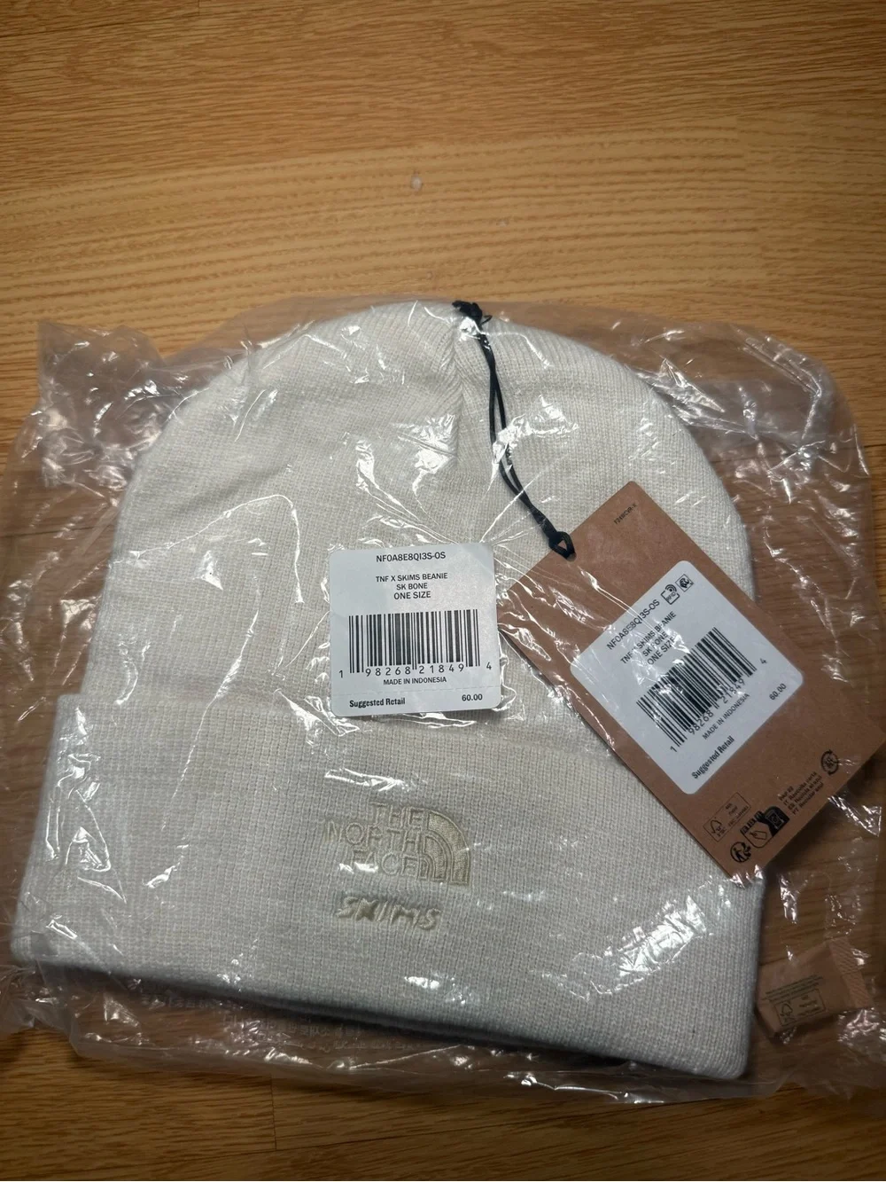 NORTH FACE X SKIMS BEANIE BONE NWT